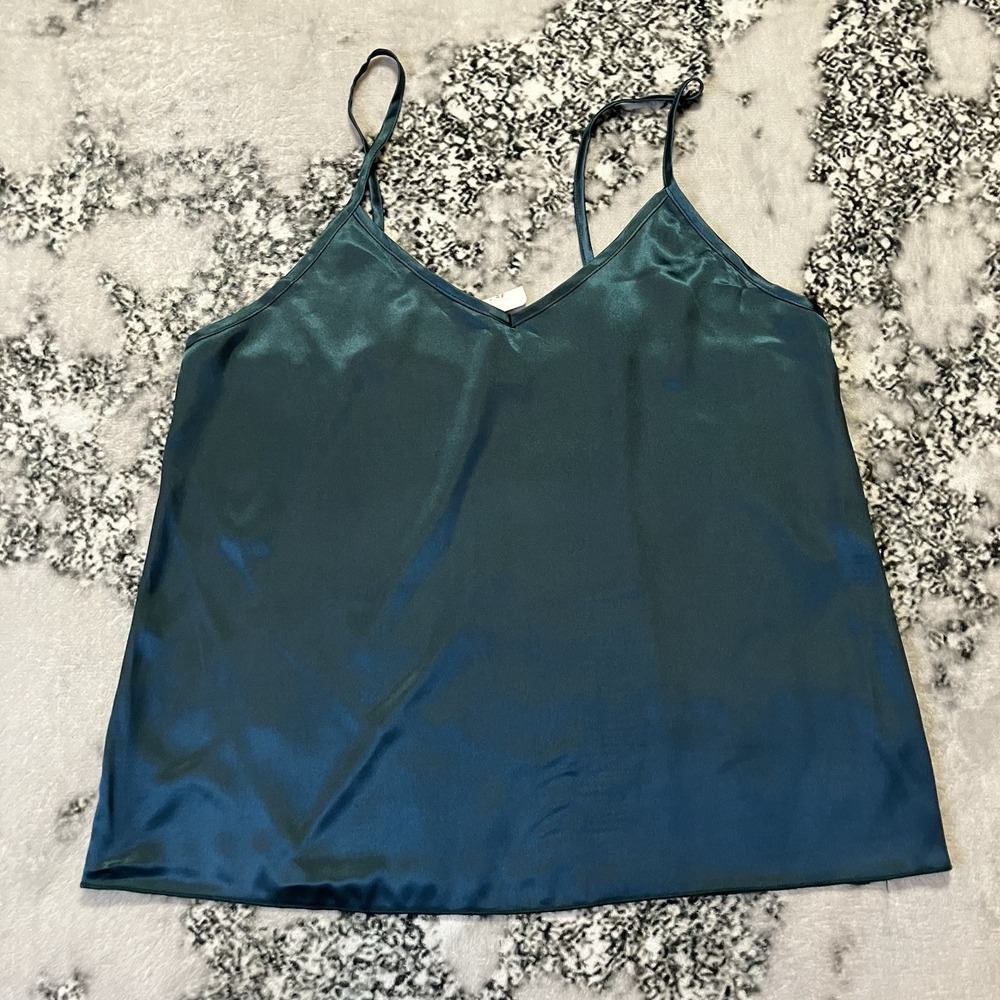 Swomog Cami Top Womens Size Small Teal Green Lightweight V Neck